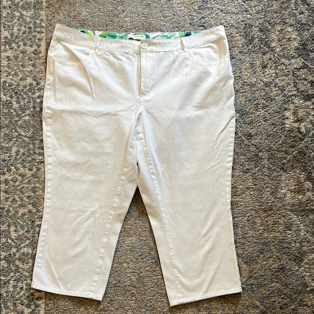 Coldwater Creek White Cropped Pants